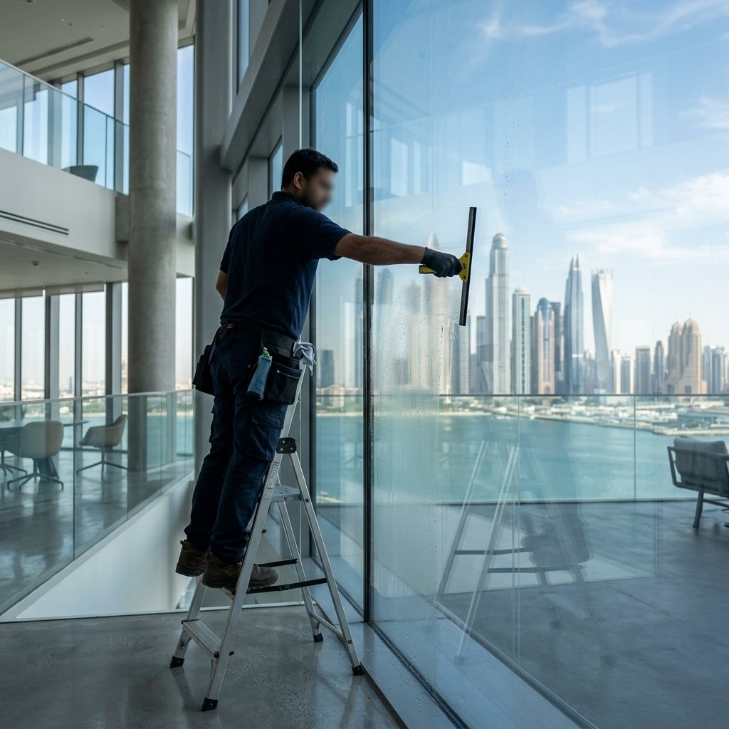 تلميع الزجاج والنوافذ للمنازل والمكاتب